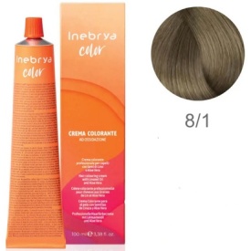 Vopsea inebrya 100 ml - 8/1 (blond deschis cu reflex de cenusiu)