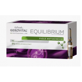 Fiole Antiacnee cu Acid Salicilic, Acțiune Antiinflamatoare și Calmantă, Gerovital H3 Equilibrium, 20 x 2 ml