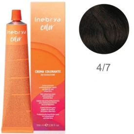 Vopsea inebrya 100 ml - 4/7 CHESTNUT BROWN (COFFEE)