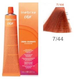 Vopsea inebrya 100 ml - 7/44 ( blond cupru intens) - Img 1