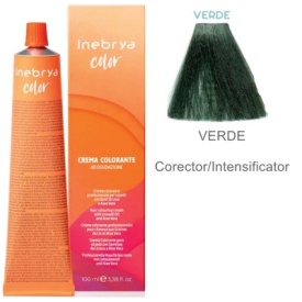 Vopsea inebrya 100 ml - VERDE (CORECTOR INTENSIFICATOR