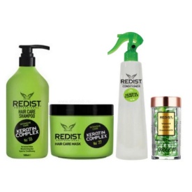 KIT keratina STAR REDIST (Sampon 1L, Masca 475 ml, Balsam bifazic 400 ml, capsule green)