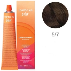 Vopsea inebrya 100 ml - 5/7 LIGHT CHESTNUT BROWN (CHESTNUT) - Img 1