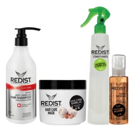 KIT contra caderii parului Redist- Sampon+ Masca + Balsam bifazic + cadou ser keratina si argan