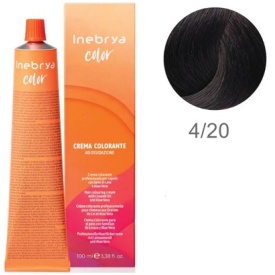 Vopsea inebrya 100 ml - 4/20 VIOLET CHERRY BROWN - Img 1