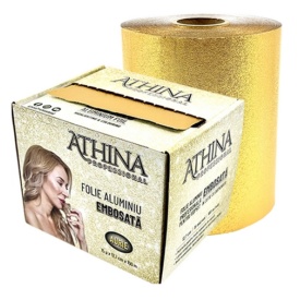 Folie aluminiu Embosata Aurie 12,7cm x 100 m cu cutter - ATHINA
