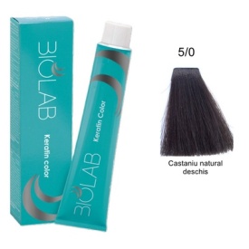 Vopsea pentru par BioLab 5/0 ( castaniu natural deschis ) 100 ml - Img 1