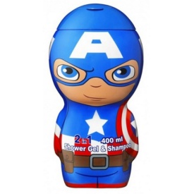 Gel de dus si sampon pentru copii Captain America, 2D- 400 ml, Air Val