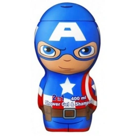 Gel de dus si sampon pentru copii Captain America, 2D- 400 ml, Air Val
