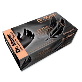 MANUSI DR.MAYER NITRIL NEGRE SOFT (L) - 100 buc (Nepudrate)