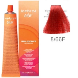 Vopsea inebrya 100 ml - 8/66F LIGHT BLONDE RED FIRE - Img 1