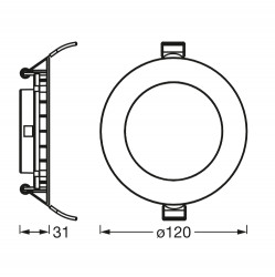 DL SLIM 120MM 8W 3000K 230V WT LEDV - Img 2
