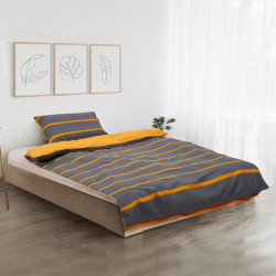 SET DE PAT SINGLE BUMBAC GREY/ORANGE - Img 1