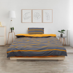 SET DE PAT SINGLE BUMBAC GREY/ORANGE - Img 2