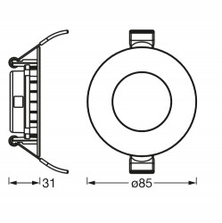 DL SLIM 85MM 4.5W 3000K 230V WT LEDV - Img 2