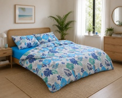 Lenjerie kingsize, bumbac,132 TC, Ciel - Img 2