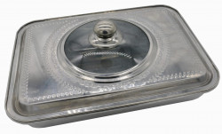 TAVA CUPTOR CU CAPAC, INOX , 39x29x7 CM - Img 4
