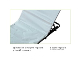 HR COVOR PLAJA/SEZLONG-141*45*51CM, GREY - Img 3