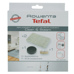 Kit filtre Rowenta ZR005801 1 filtru de spuma 2 mopuri din microfibra 1 cartus anticalcar - Img 1