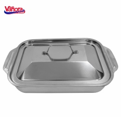 TAVA INOX CU CAPAC 36.5x22x7 CM, ZIRA - Img 2