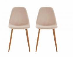 SET 2 SCAUNE DINING CU MODEL BEIGE - Img 1