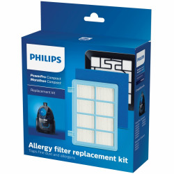 Kit de schimb Philips PowerPro Compact FC8010/01: 1 filtru antialergic 1 filtru lavabil pentru motor 1 filtru din burete lavabil