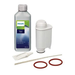 Kit de service si intretinere completa Philips Saeco Gaggia contine Filtru Brita Intenza+ Solutie decalcifiere Vaselina siliconica si set garnituri grup infuzor