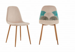SET 2 SCAUNE DINING CU MODEL BEIGE - Img 3