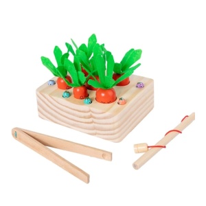 Joc Montessori Morcovi Magnetici din Lemn, Pescuit și Sortare, 3+ Ani - Img 2