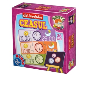 Joc Educativ Să Învățăm Ceasul, Puzzle de Asociere a Orei, 36 Piese