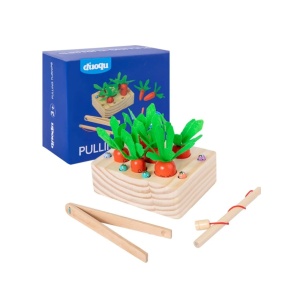 Joc Montessori Morcovi Magnetici din Lemn, Pescuit și Sortare, 3+ Ani