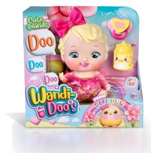 Papusa Bebelus Wandi Doo, Cu Sunete si Accesorii, Roz, 20 cm