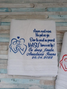 Cadou nasi de botez set 2 prosoape 70x140 cm