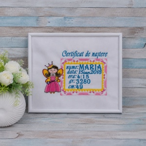 Cadou Nou Nascut Rama -certificat nastere , Zanuta