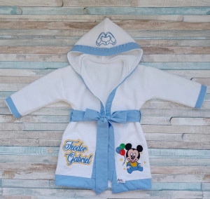 Halat de baie copii personalizat, bumbac 100% Mickey