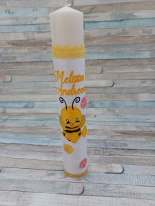 Lumanare botez personalizata Albinuta