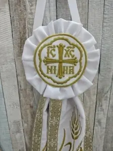 Paterite brodate Iisus Hristos si Maica Domnului  85cm 