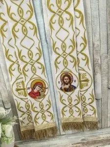 Paterite brodate Mantuitorul si Maica Domnului cu Pruncul