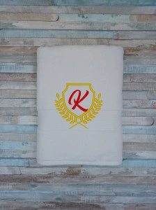 Prosop personalizat Monograma auriu/rosu