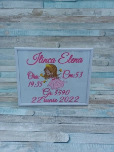 Rama foto personalizata cu detaliile nașterii Zanuta