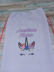 Saculet gradinita/cresa alb Unicorn