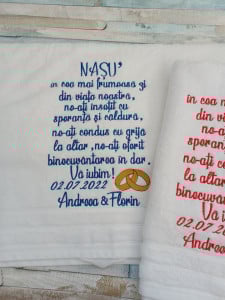 Set 2 prosoape Cadou nasi Nunta - dimensiune70x140 cm