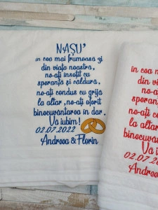 Set 2 prosoape Cadou nasi Nunta - dimensiune70x140 cm