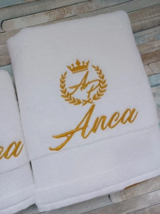 Set 2 prosoape personalizate Monograma Anca