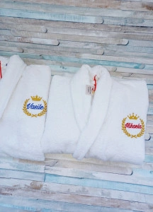 Set halate baie din bumbac ,personalizate Monograma