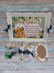 Set mot Set turta 1 an – pachet personalizat – Simba Regele Leu