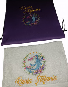 Set rucsac si prosopel gradinita cresa  Unicorn 35x45cm