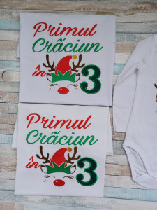 Set tricouri Primul Craciun in 3-Ren