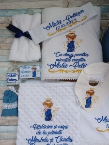 Trusou botez baiat Ingeras bleu, 12 piese