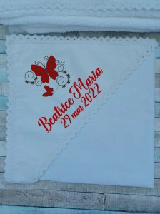 Trusou botez fetita Fluturas rosu ,8 piese